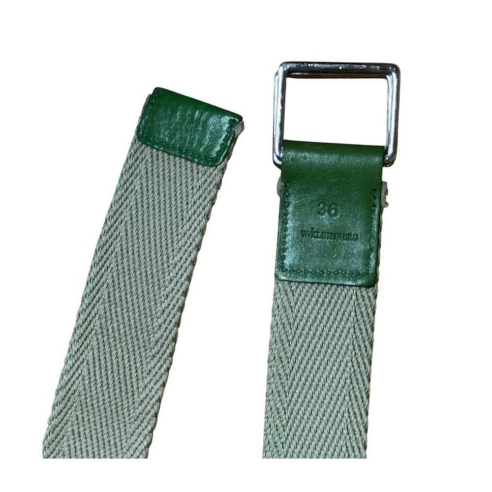 W. Kleinberg Canvas & Leather Belt Size 36
